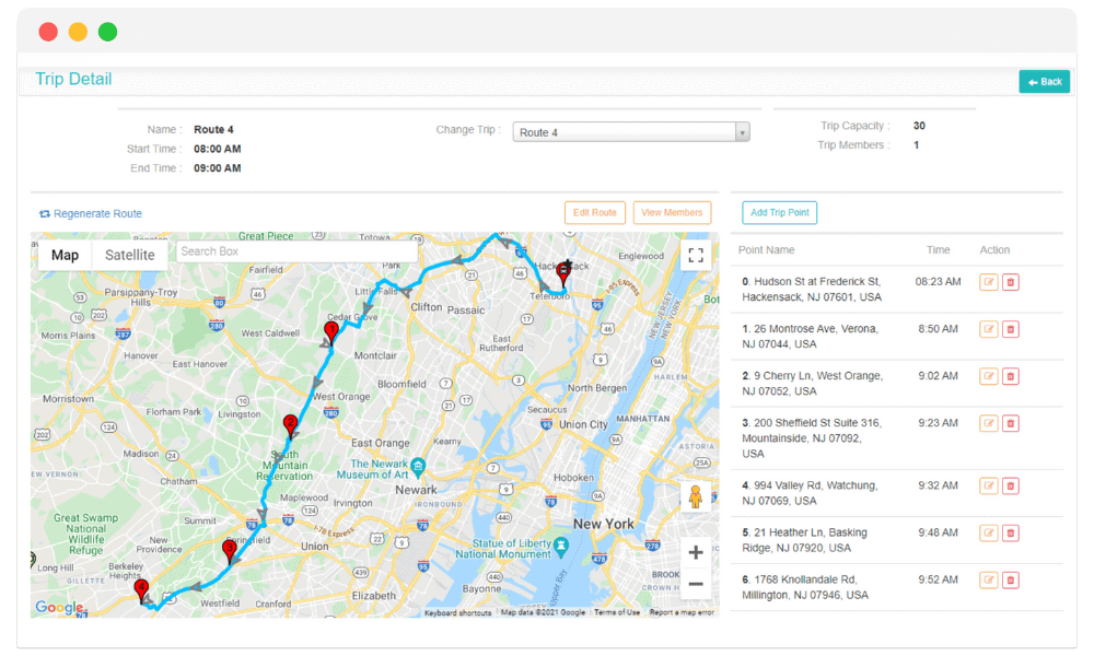 tracking student trip movement